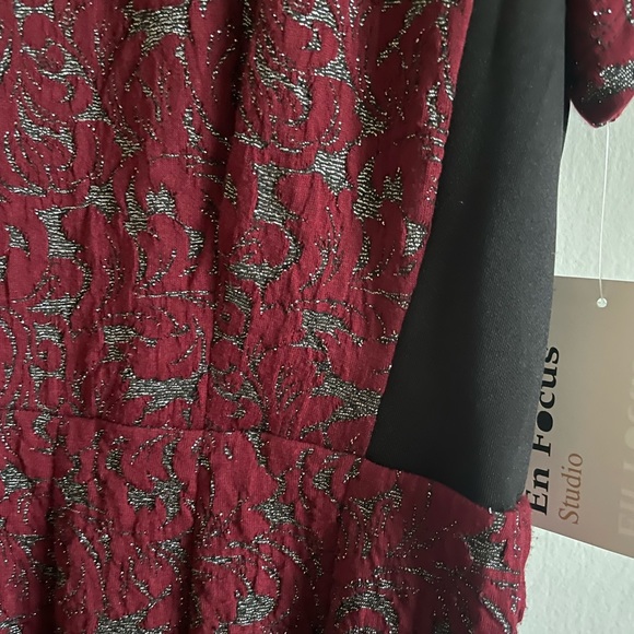 Burgundy En Focus Dress - Picture 3 of 5